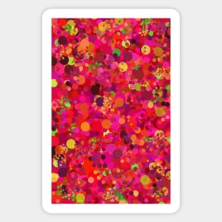 Colorful Pink Red and Gold Circles Abstract Art Pattern Sticker